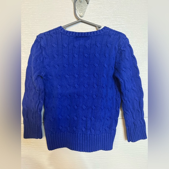 POLO BY RALPH LAUREN BLUE CABLE KNIT SWEATER 4T - Picture 4 of 5